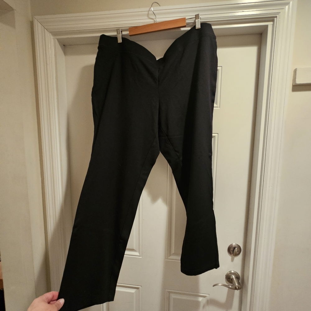 INC International Concepts Black Straight-Leg Trousers